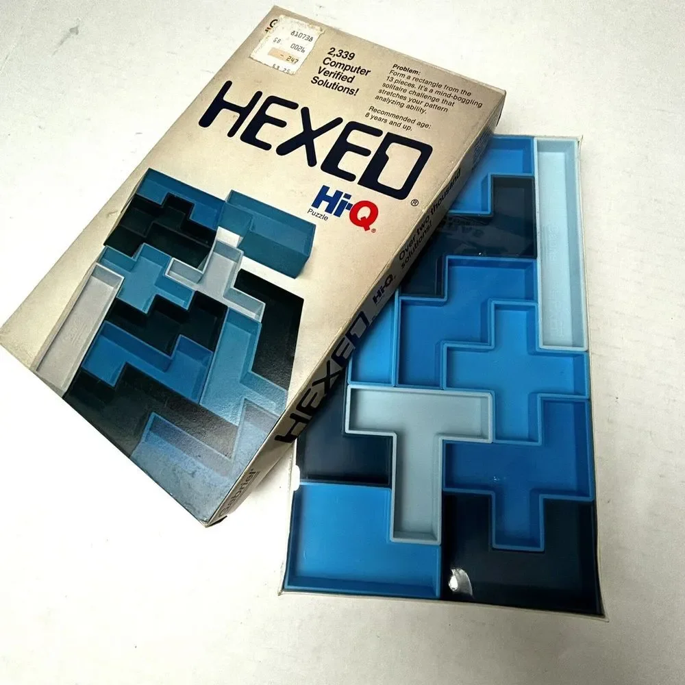 2 Vintage Hi-Q‎ Puzzles Hexed & Squaring Circles Peter Pan Playthings Games NEW